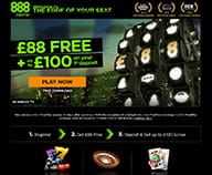 Preview of the home page of 888 casino