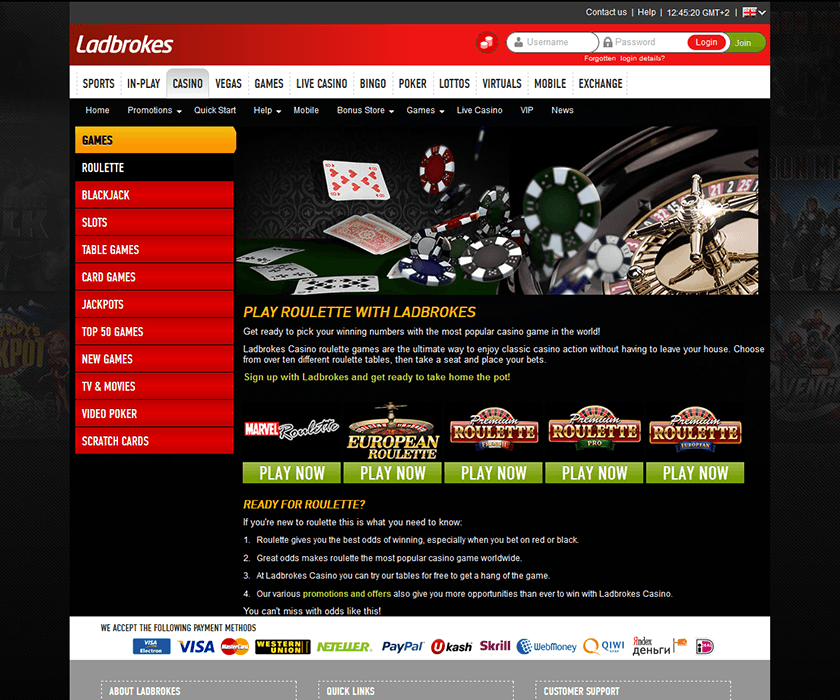 The comprehensive and neat lobby at Ladbrokes