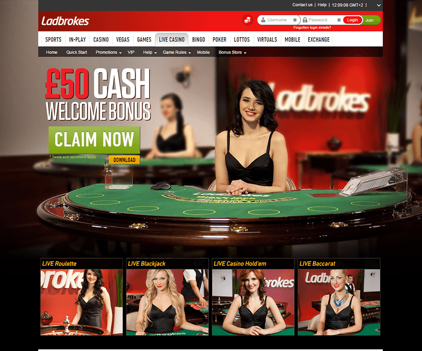 The live dealer games available in Ladbrokes casino