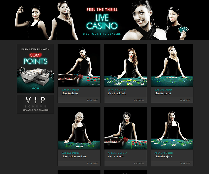 You can choose your live dealers at bet 365