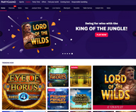 Preview of Party Casino home page with games and bonuses